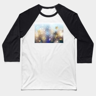 Morning Golden Snowflakes Baseball T-Shirt